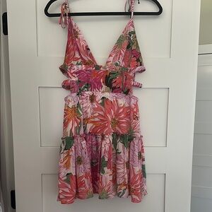 Hello Molly Floral Pink and Green Sundress